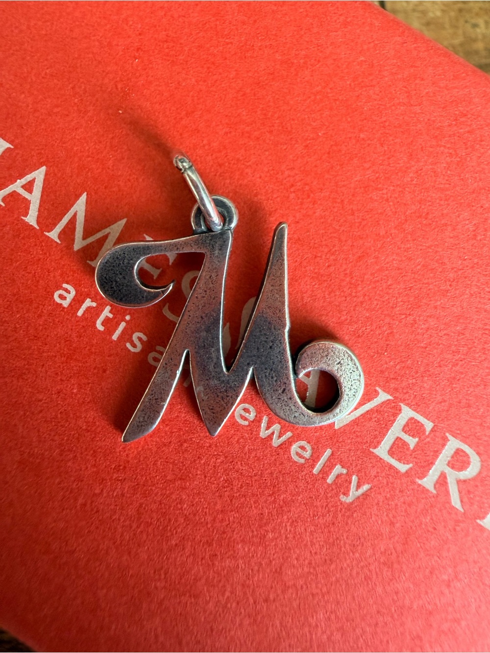 JAMES AVERY LARGE INITIAL SCRIPT M PENDANT CHARM STERLING SILVER